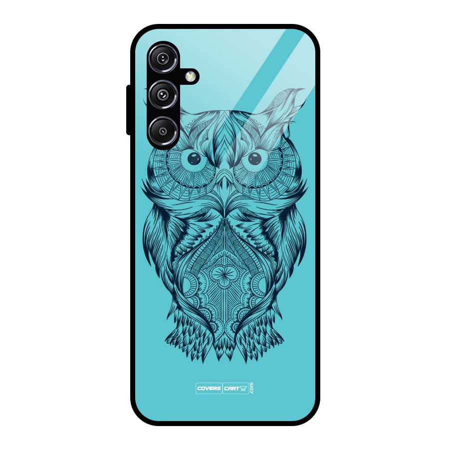 Designer Owl Glass Back Case for Galaxy M34 5G