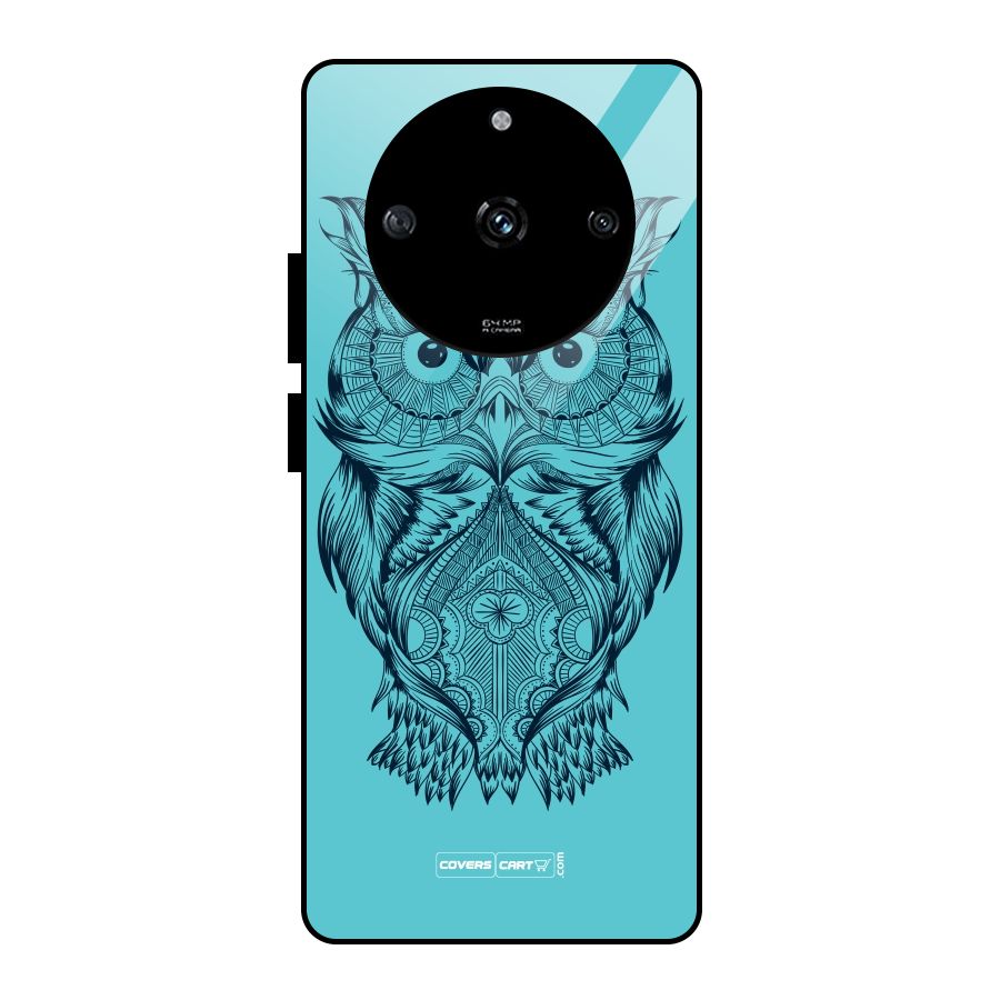 Designer Owl Glass Back Case for Realme Narzo 60 5G