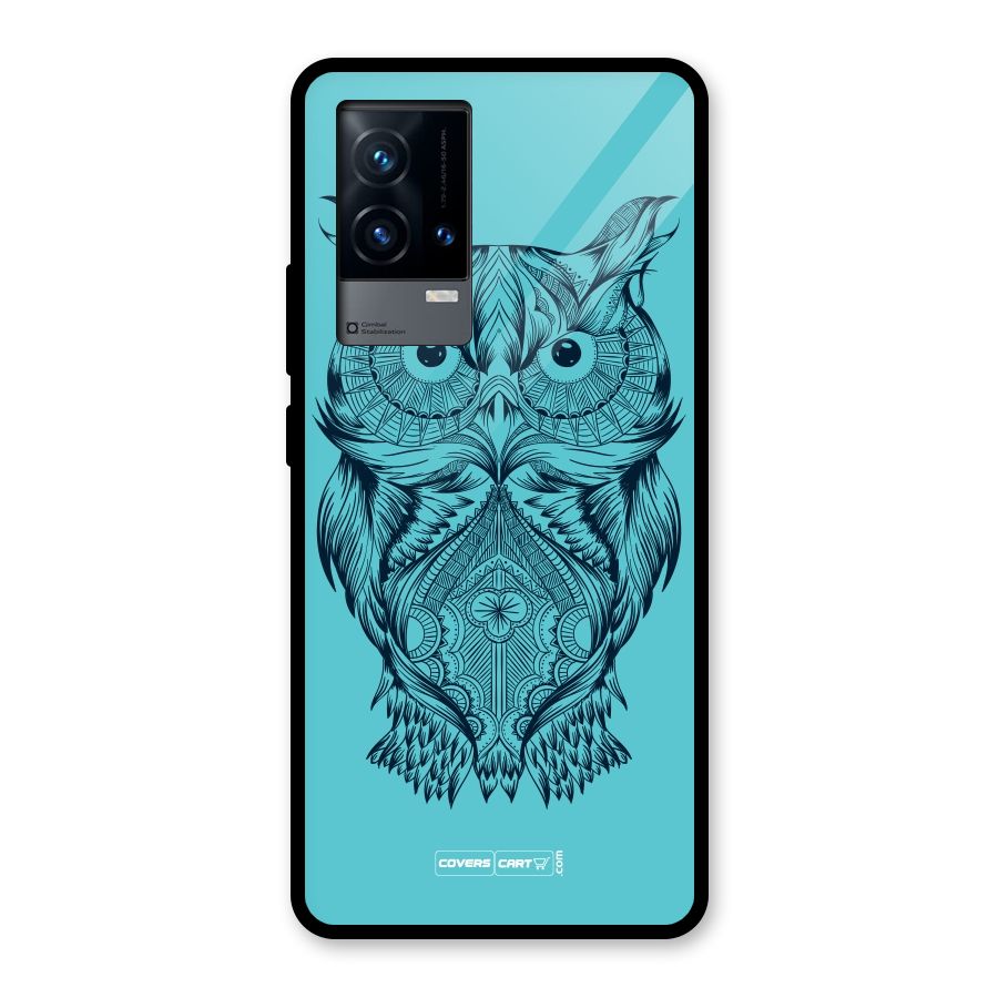 Designer Owl Glass Back Case for iQOO 9 5G
