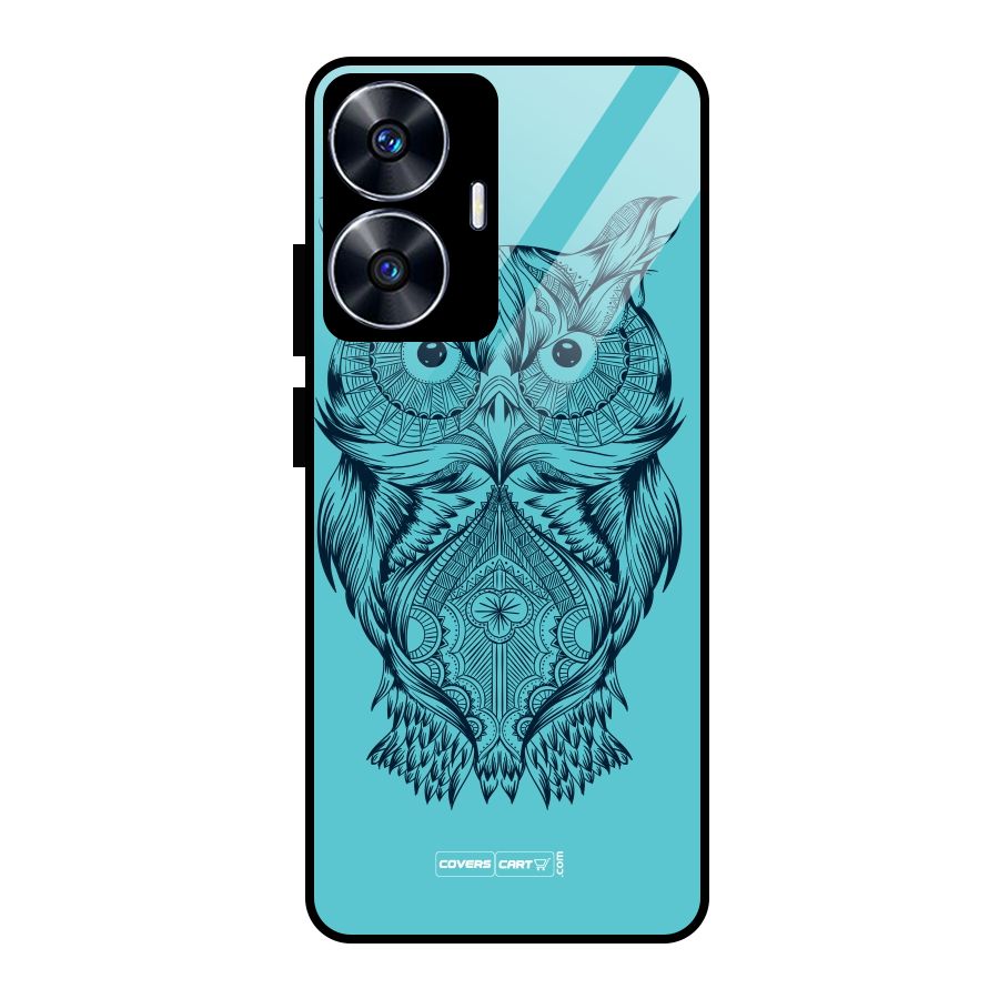 Designer Owl Glass Back Case for realme C55