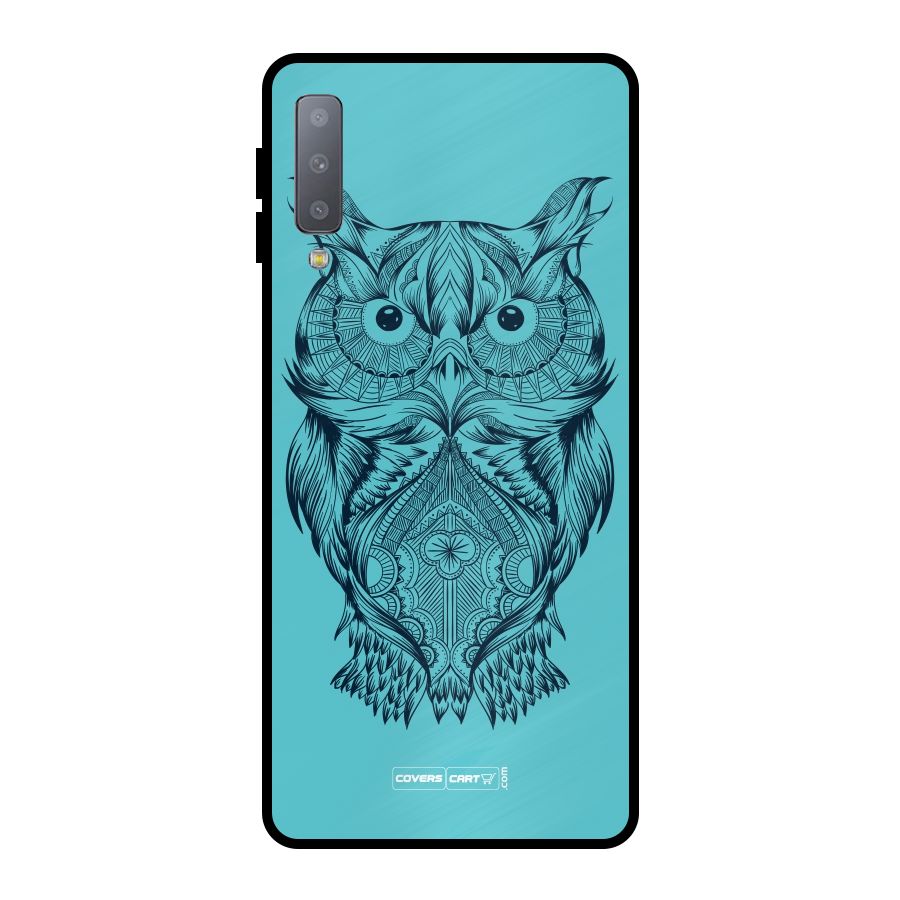 Designer Owl Metal Back Case for Galaxy A7 (2018)