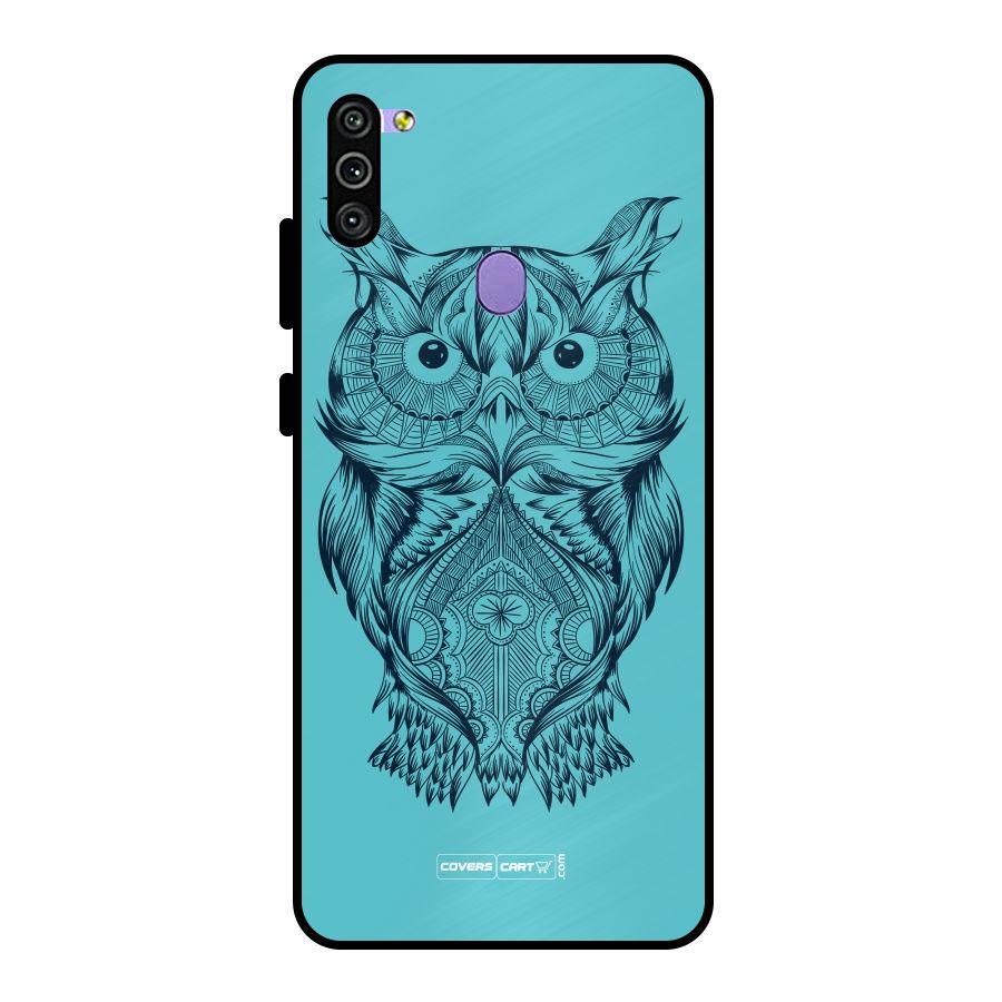 Designer Owl Metal Back Case for Galaxy M11