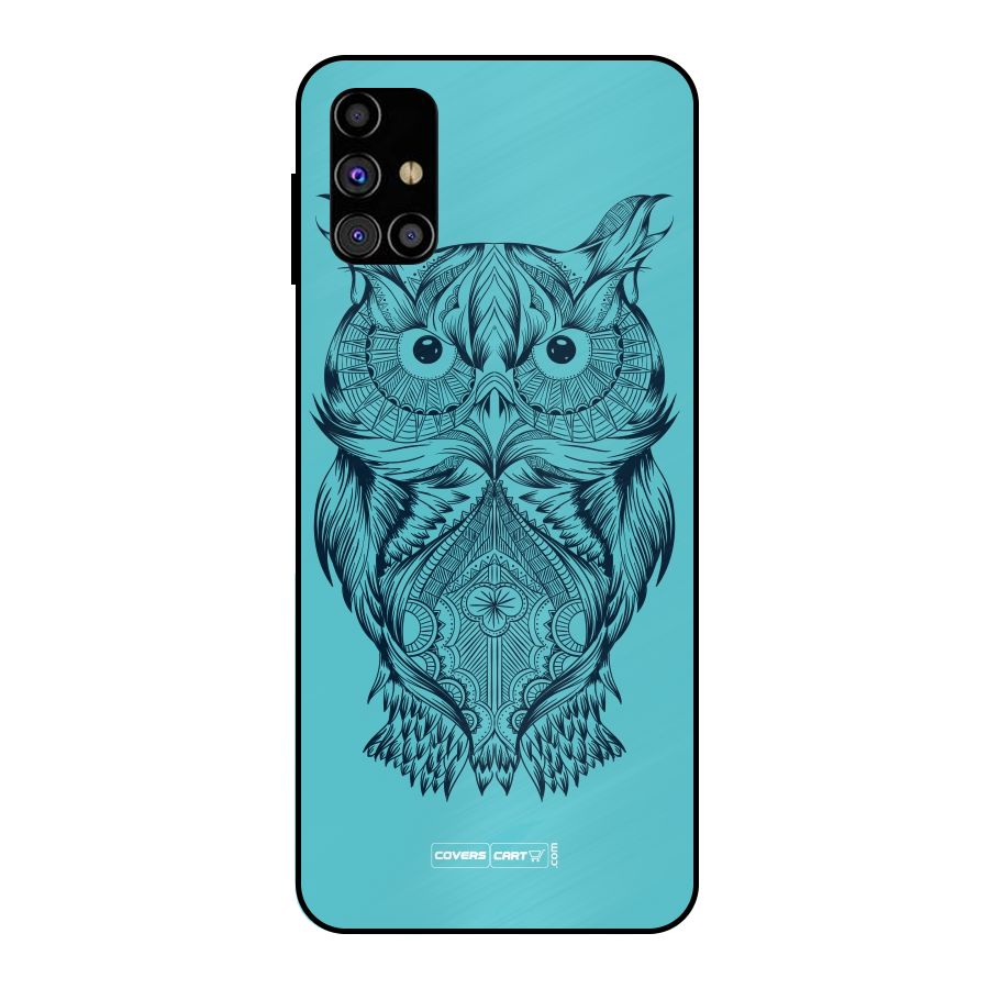 Designer Owl Metal Back Case for Galaxy M31s