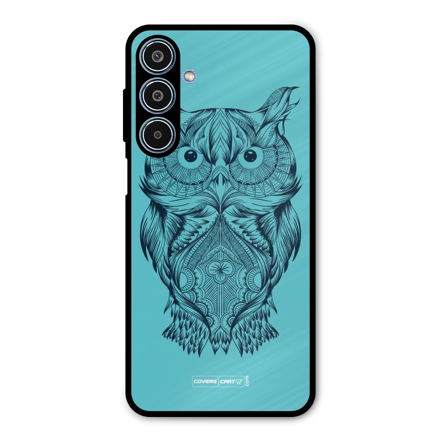 Designer Owl Metal Back Case for Galaxy M35
