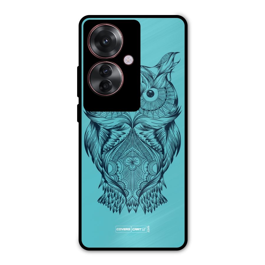 Designer Owl Metal Back Case for Oppo F25 Pro