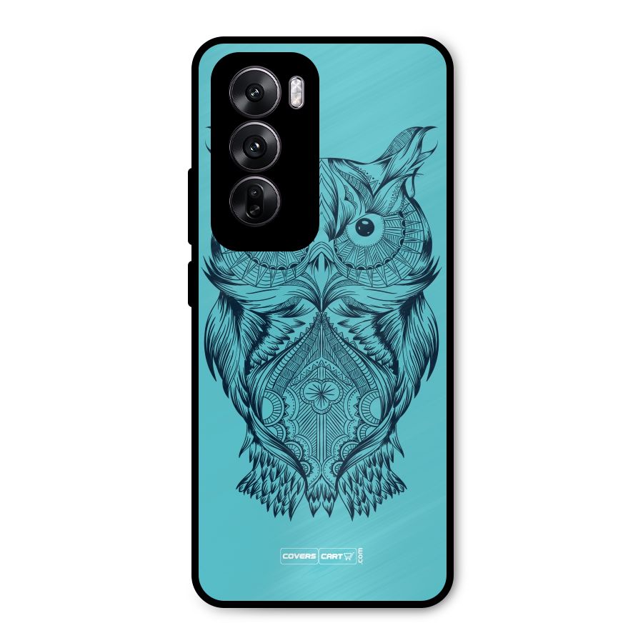 Designer Owl Metal Back Case for Oppo Reno12