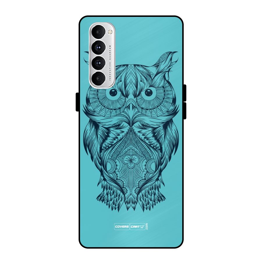 Designer Owl Metal Back Case for Oppo Reno4 Pro