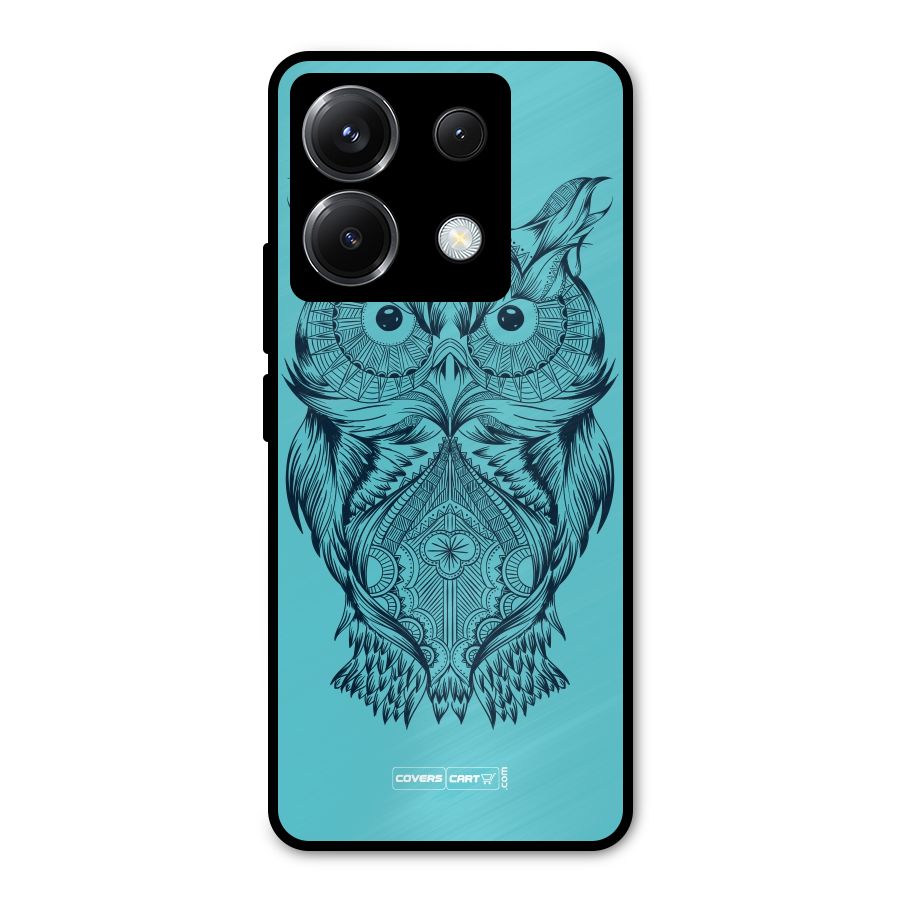 Designer Owl Metal Back Case for Poco X6