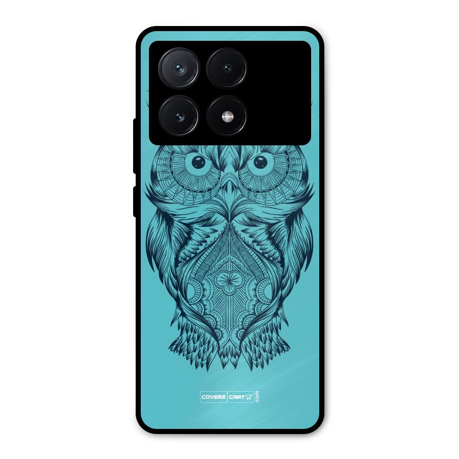 Designer Owl Metal Back Case for Poco X6 Pro