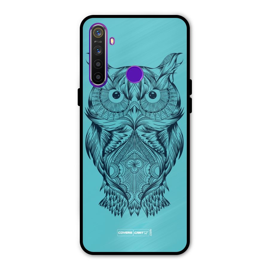 Designer Owl Metal Back Case for Realme 5