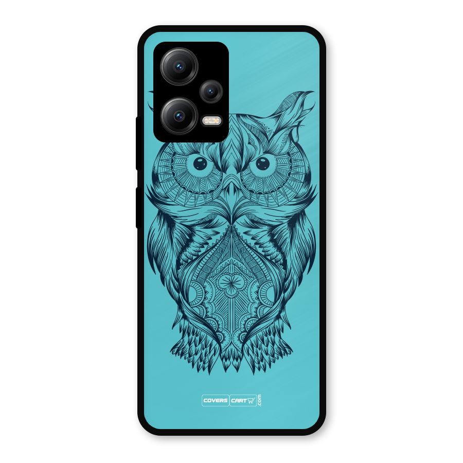 Designer Owl Metal Back Case for Redmi Note 12 5G