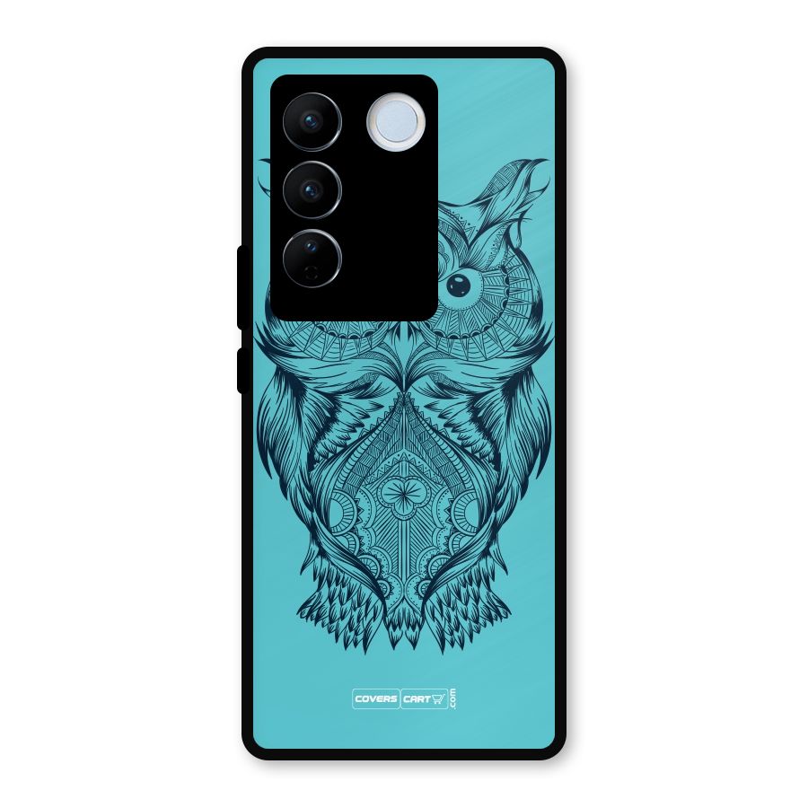 Designer Owl Metal Back Case for Vivo V27 Pro
