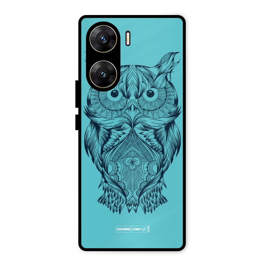 Designer Owl Metal Back Case for Vivo V29e