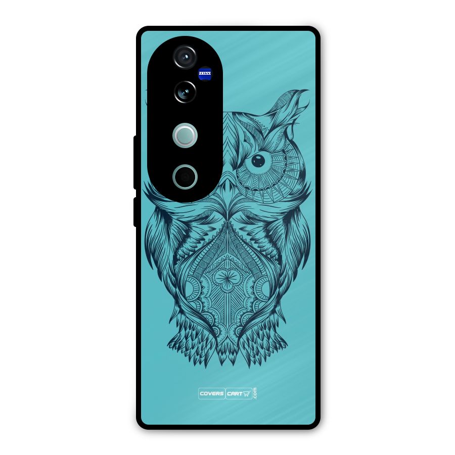 Designer Owl Metal Back Case for Vivo V40