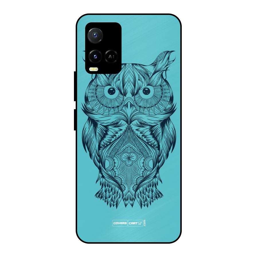 Designer Owl Metal Back Case for Vivo Y21T