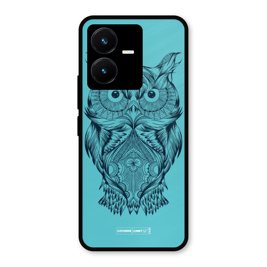 Designer Owl Metal Back Case for Vivo Y22