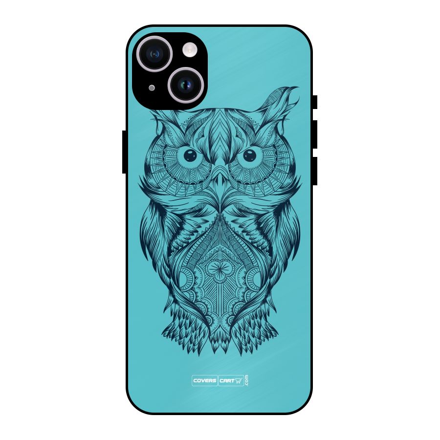 Designer Owl Metal Back Case for iPhone 14 Plus