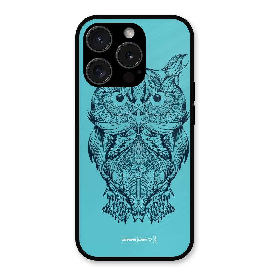 Designer Owl Metal Back Case for iPhone 15 Pro