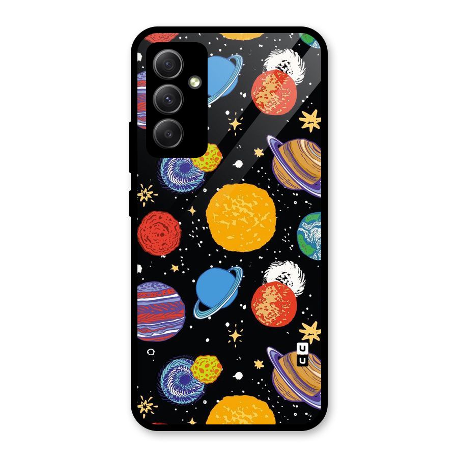 Designer Planets Glass Back Case for Galaxy A34