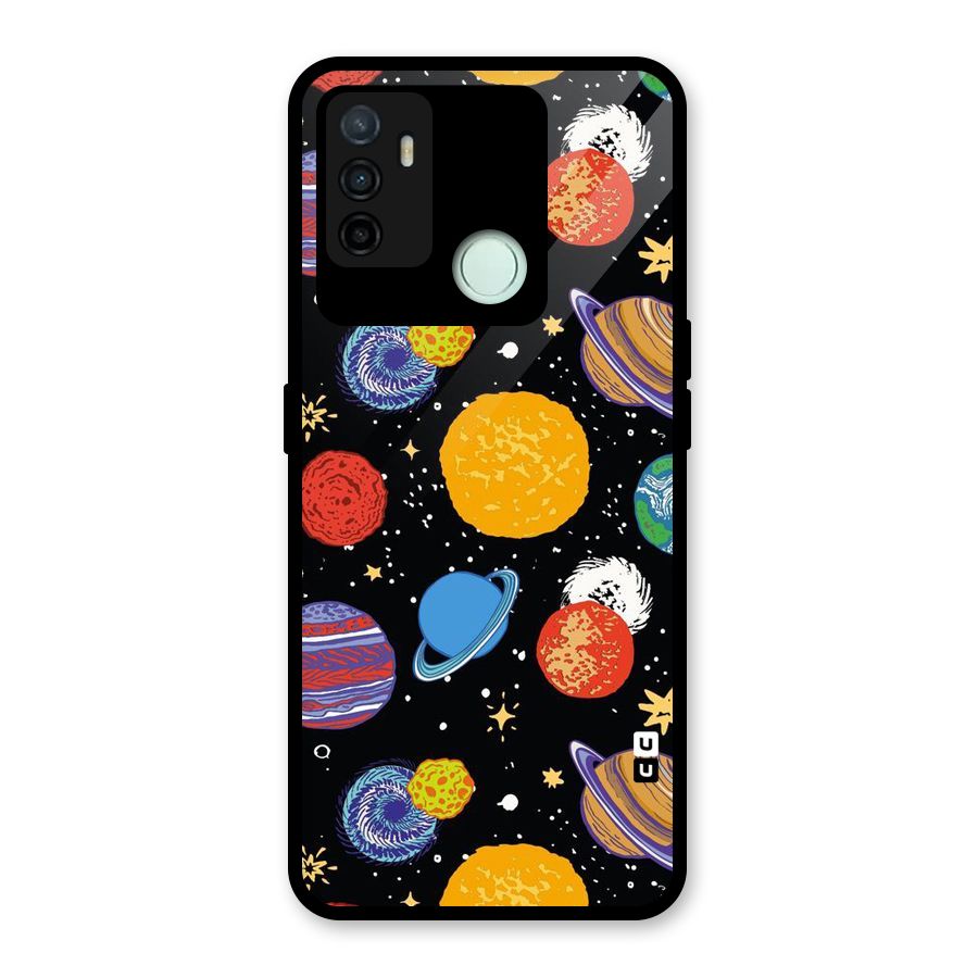 Designer Planets Glass Back Case for Oppo A53