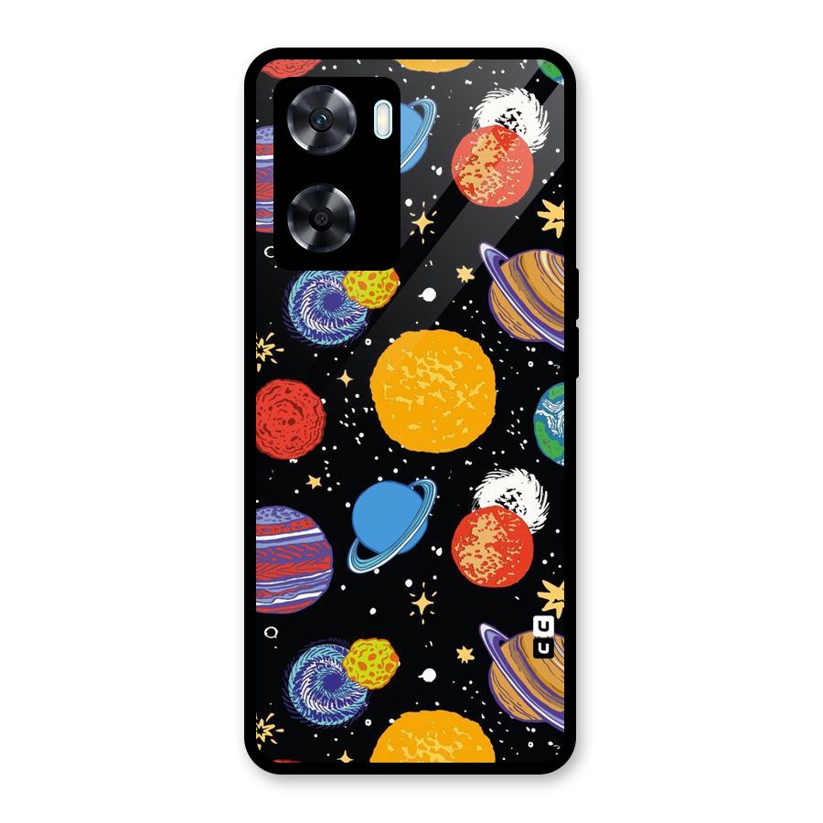 Designer Planets Glass Back Case for Oppo A77s