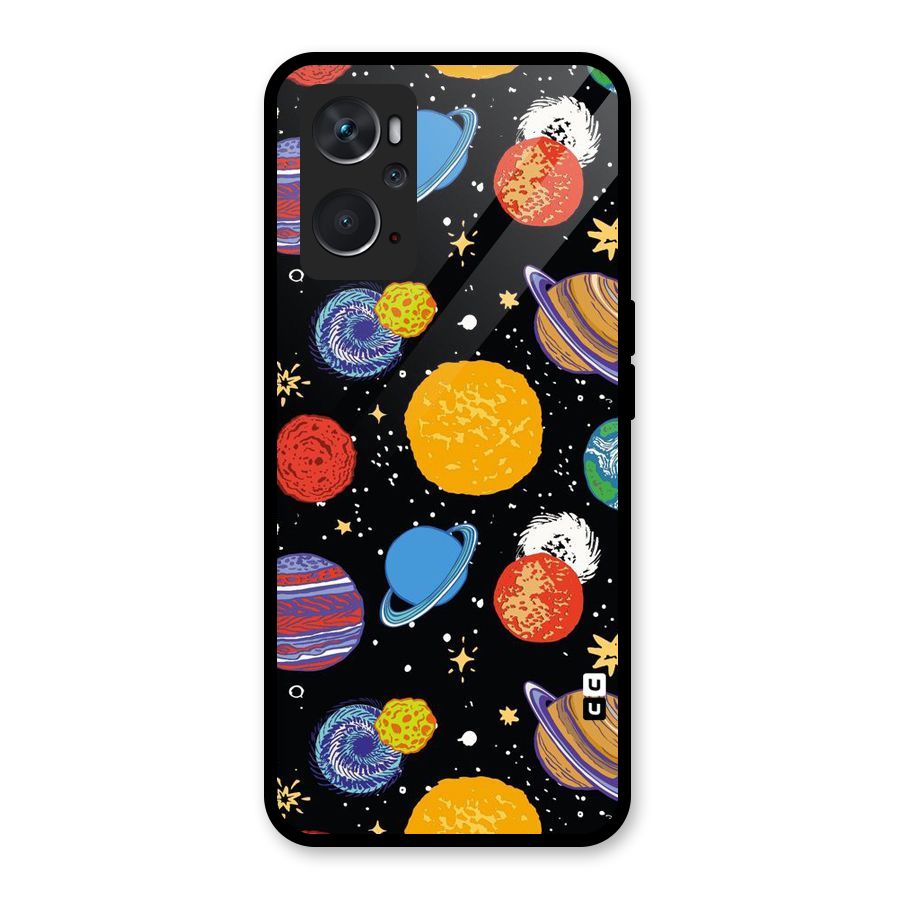 Designer Planets Glass Back Case for Oppo K10 4G
