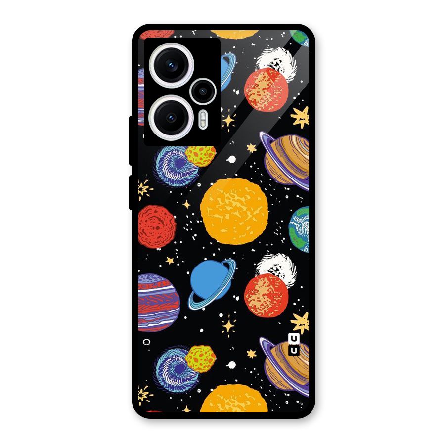Designer Planets Glass Back Case for Poco F5