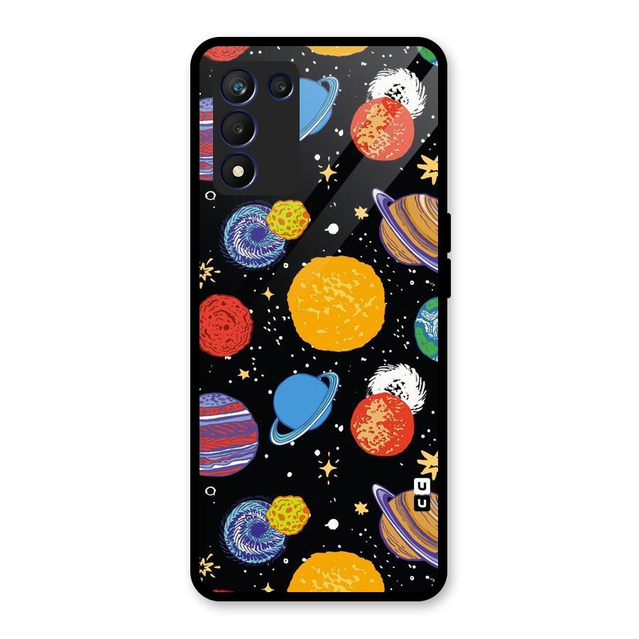 Designer Planets Glass Back Case for Realme 9 5G Speed