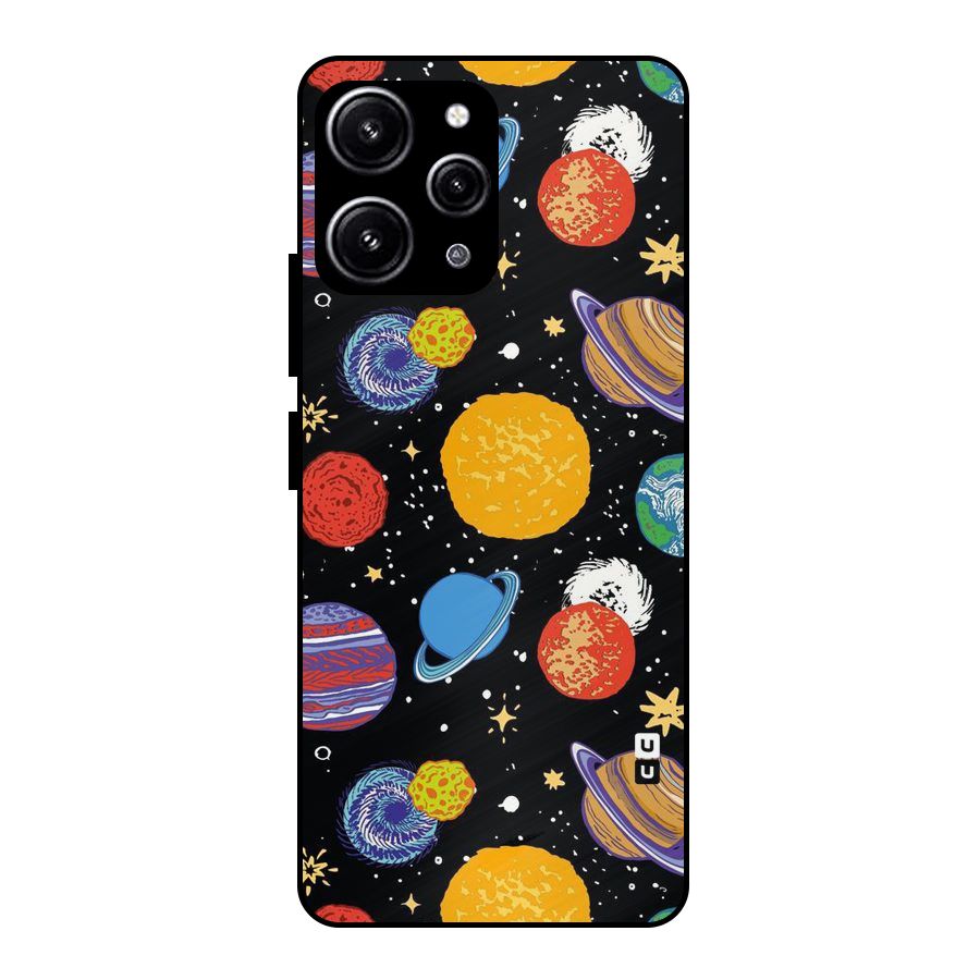 Designer Planets Glass Back Case for Redmi 12 4G