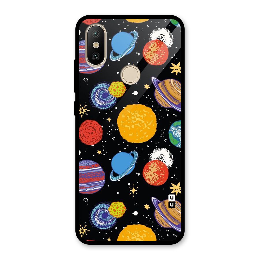 Designer Planets Glass Back Case for Redmi A2