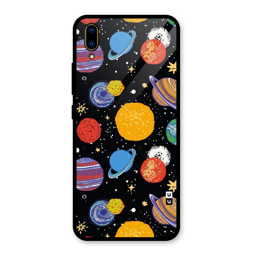 Designer Planets Glass Back Case for Vivo V11 Pro