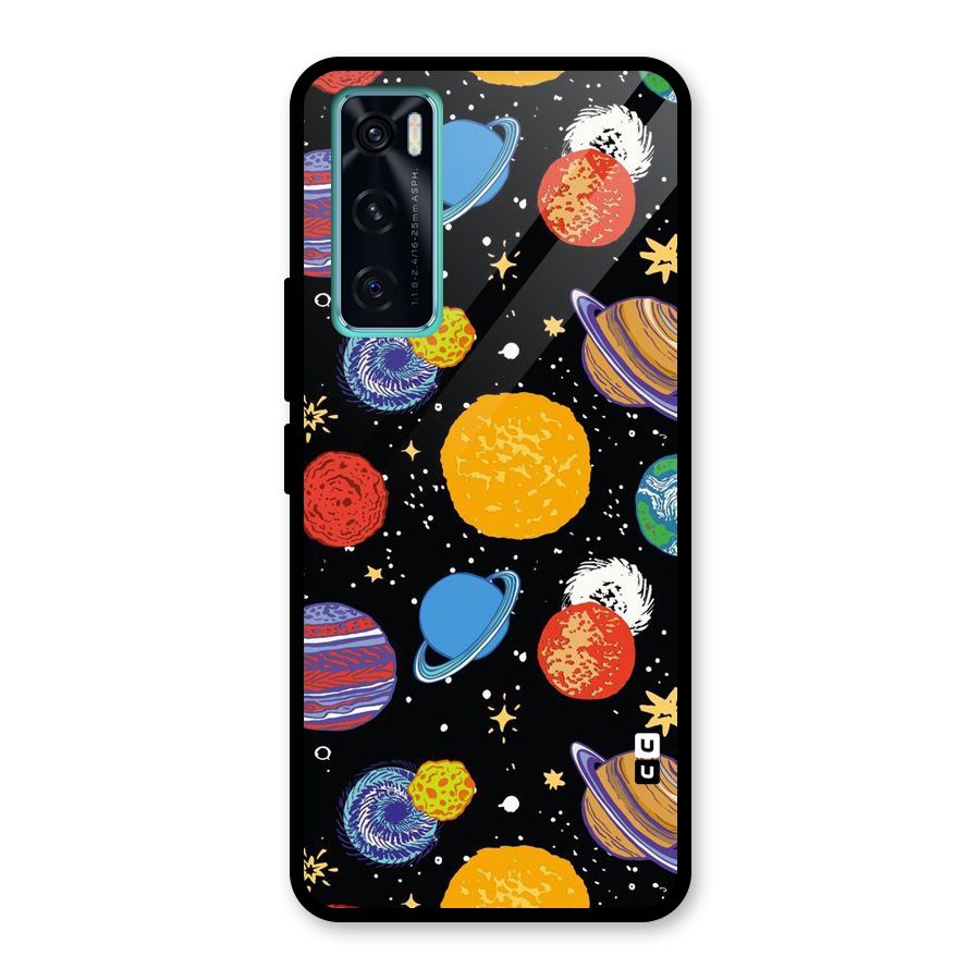 Designer Planets Glass Back Case for Vivo V20 SE