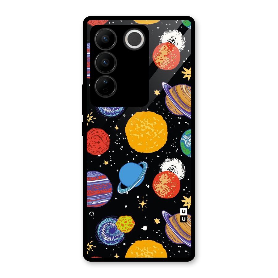 Designer Planets Glass Back Case for Vivo V27