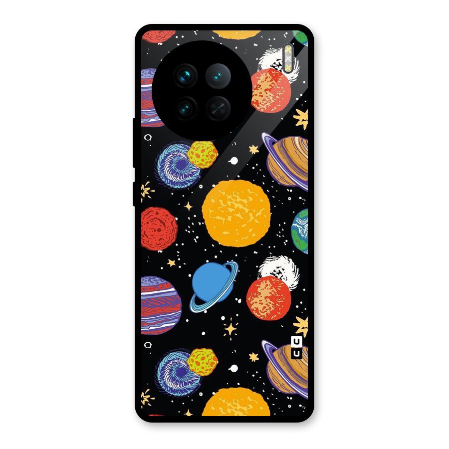 Designer Planets Glass Back Case for Vivo X90