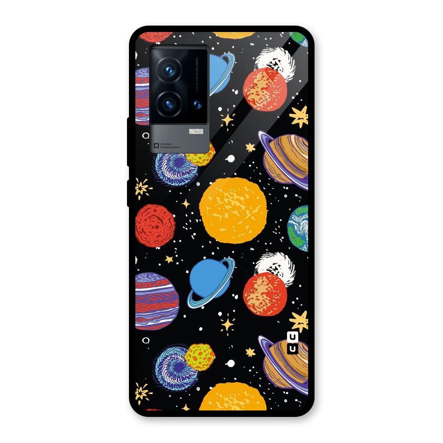 Designer Planets Glass Back Case for iQOO 9 5G