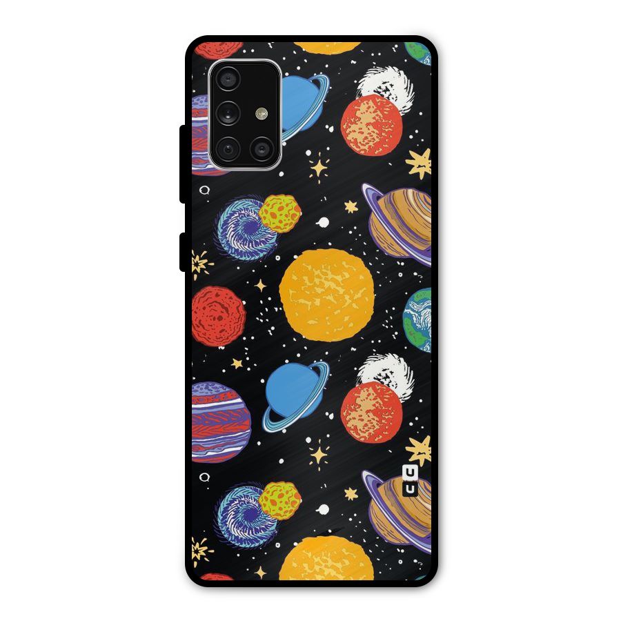 Designer Planets Metal Back Case for Galaxy A71