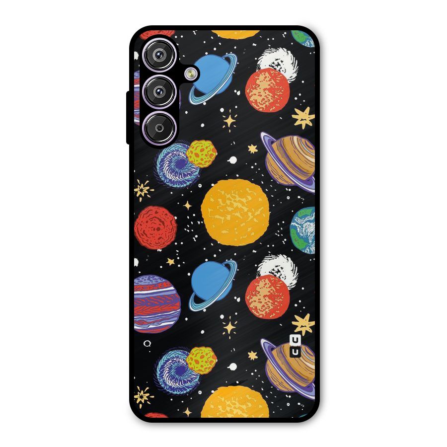 Designer Planets Metal Back Case for Galaxy M15
