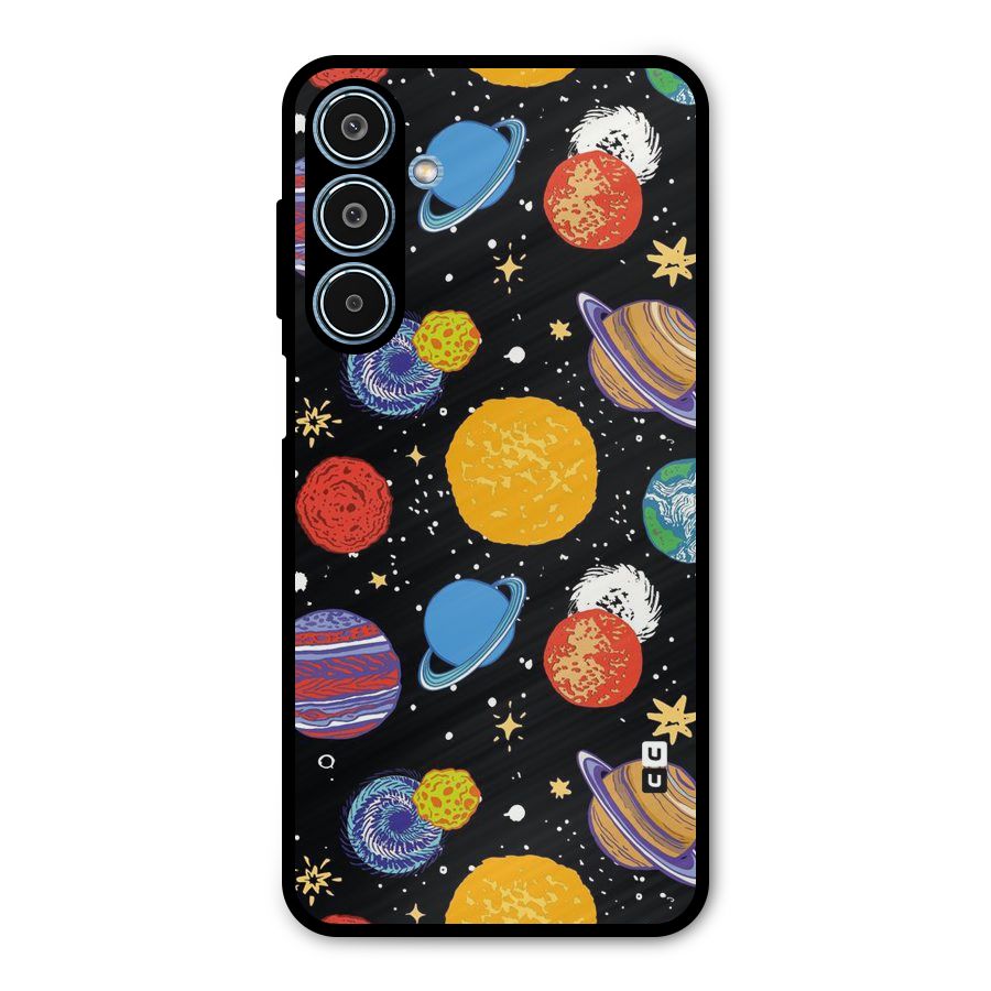 Designer Planets Metal Back Case for Galaxy M35