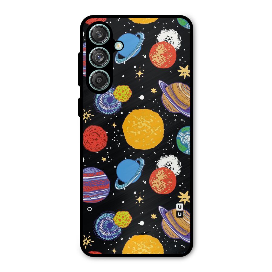 Designer Planets Metal Back Case for Galaxy M55 5G