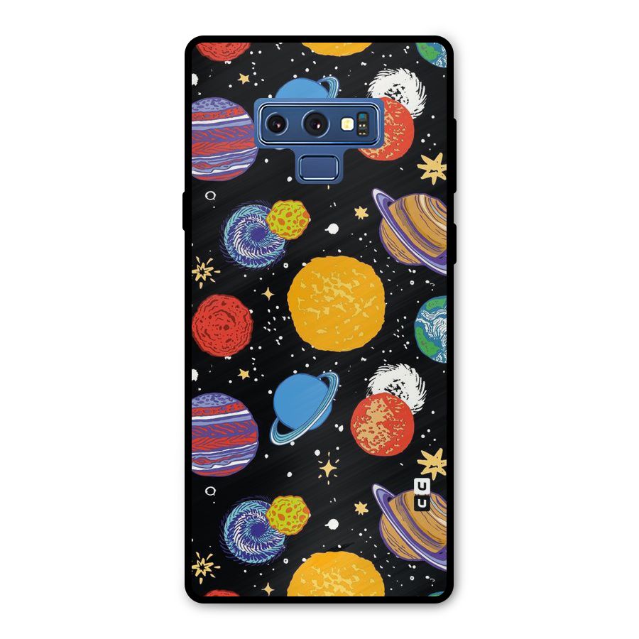 Designer Planets Metal Back Case for Galaxy Note 9