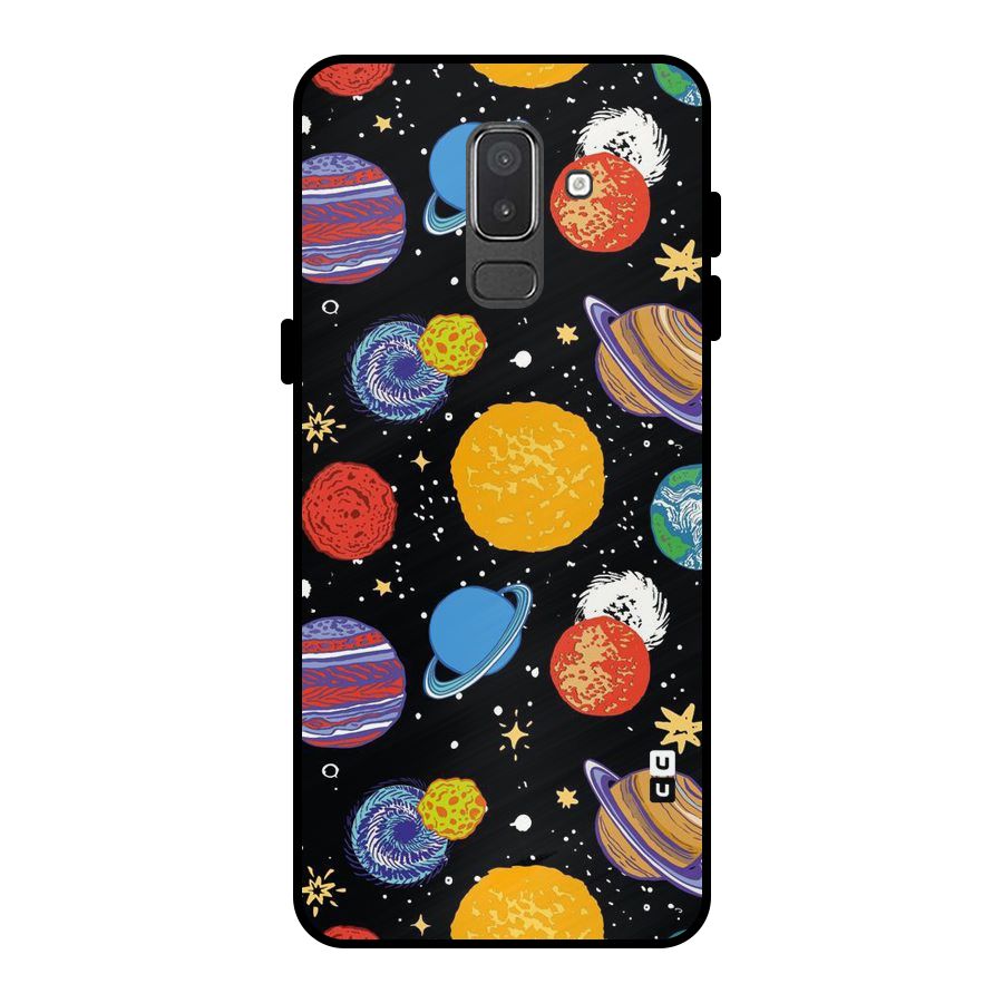 Designer Planets Metal Back Case for Galaxy On8 (2018)