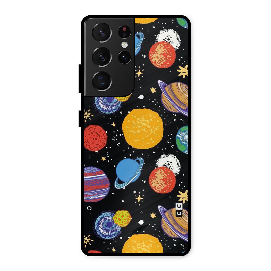 Designer Planets Metal Back Case for Galaxy S21 Ultra 5G