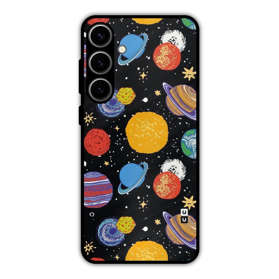 Designer Planets Metal Back Case for Galaxy S24 Plus