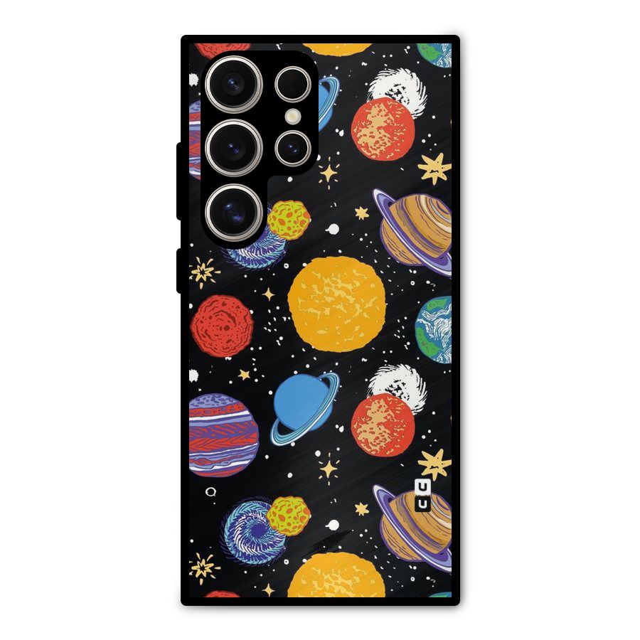 Designer Planets Metal Back Case for Galaxy S24 Ultra