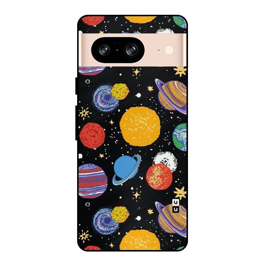 Designer Planets Metal Back Case for Google Pixel 8