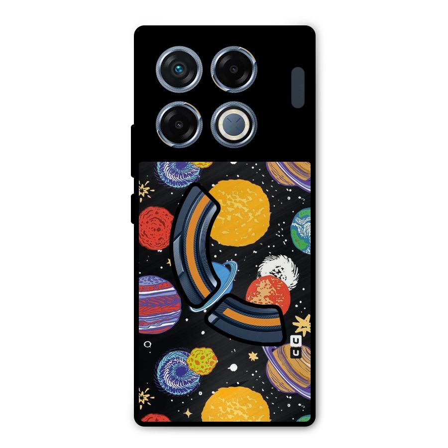 Designer Planets Metal Back Case for Infinix GT 20 Pro