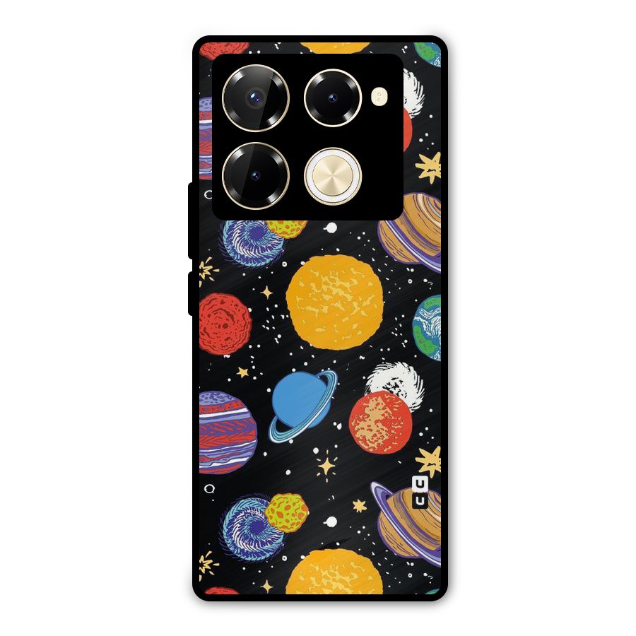 Designer Planets Metal Back Case for Infinix Note 40 Pro
