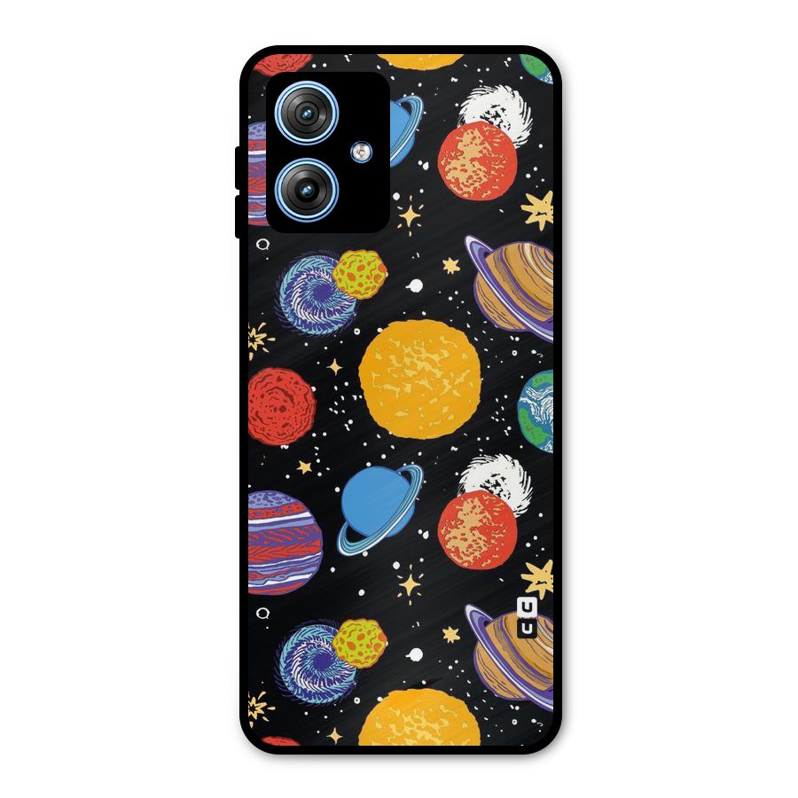 Designer Planets Metal Back Case for Moto G54