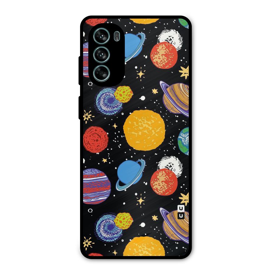 Designer Planets Metal Back Case for Moto G62