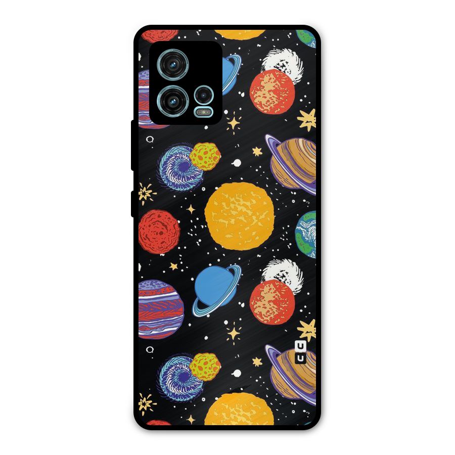 Designer Planets Metal Back Case for Moto G72